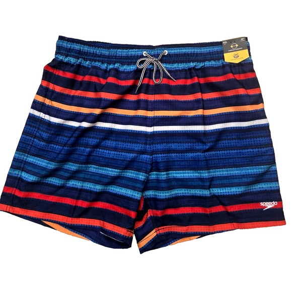 Speedo 16" Men's XXL Swim Trunks Multi-Color Blue/Red/Orange NWT - Picture 1 of 11